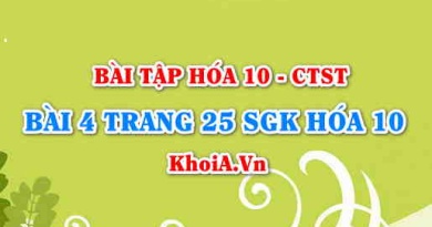 Bài 4 trang 25 SGK Hoá 10 Chân trời sáng tạo
